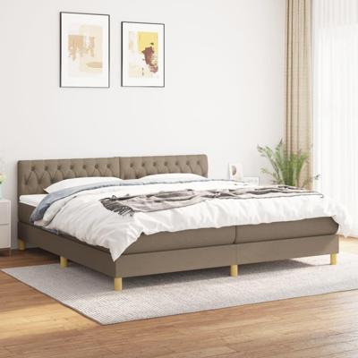 Boxspring met matras stof taupe 200x200 cm