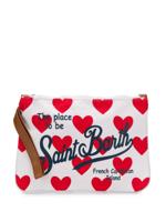 Mc2 Saint Barth logo-print heart-patterned clutch - White - thumbnail