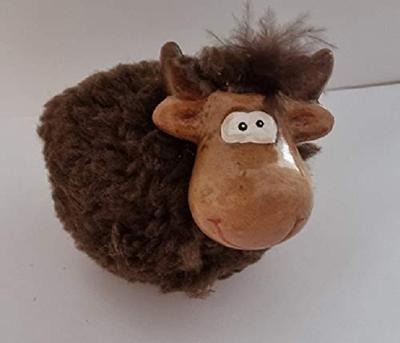 Aardewerk - Wollen vrolijke Schaap kleur bruin ( set van 2 stuks ) Aardewerk - Wollen vrolijke Schaap kleur bruin ( set van 2 stuks )