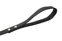 Hondenriem van leer 165cm x 20mm zwart - thumbnail