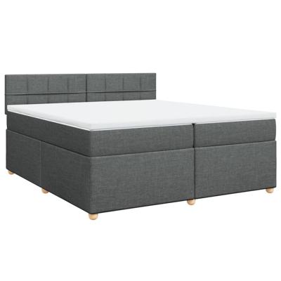 Boxspring met matras stof donkergrijs 200x200 cm