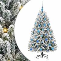 Kunstkerstboom met 150 LED Groen en Wit 150 cm PVC en Metaal - thumbnail