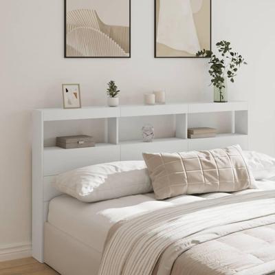 Hoofdbordkast met LED-verlichting 180x17x102 cm wit Hoofdbordkast met LED-verlichting 180x17x102 cm wit