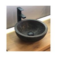 Waskom Casajoy Rond Natuursteen 35x15 cm Massive Zwart Casajoy - thumbnail