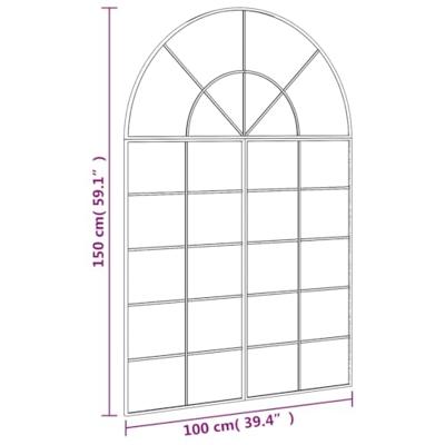 Wandspiegel boog 100x150 cm ijzer zwart