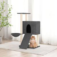 VidaXL Kattenmeubel met sisal krabpalen 96 cm donkergrijs - thumbnail