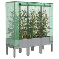 Plantenbak verhoogd met kashoes 120x40x140 cm rattanlook - thumbnail