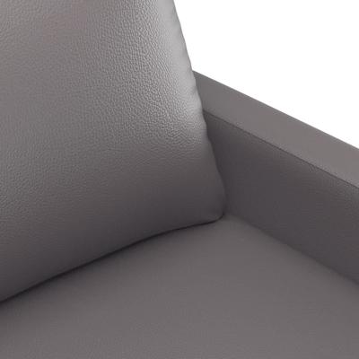 3-delige Loungeset met kussens kunstleer grijs - thumbnail