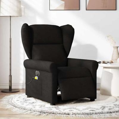 Massagestoel elektrisch verstelbaar stof zwart