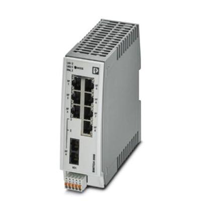PHOENIX CONTACT FL SWITCH 2207-FX SM Managed Switch 2000, 7 RJ45-poorten 10/100 MBit/s, 1 SC-Singlemode 100 MBit/s, bescherming: IP20, PROFINET Conformance-Class B