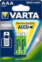 Varta 58398101402 Recharge Accu Phone Accu AAA Micro Ni-Mh Accu, geschikt voor draadloze telefoons, 800mAh 2 Stuks, groen, zilver - thumbnail