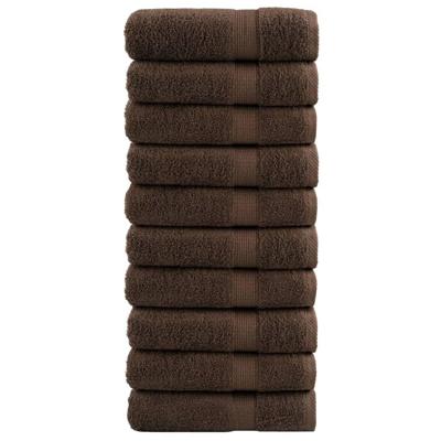VidaXL Badhanddoeken solund 10 st 600 g/m² 70x140 cm bruin VidaXL Badhanddoeken solund 10 st 600 g/m² 70x140 cm bruin