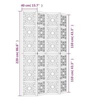 Kamerscherm met 4 panelen massief paulowniahout bruin en zwart - thumbnail