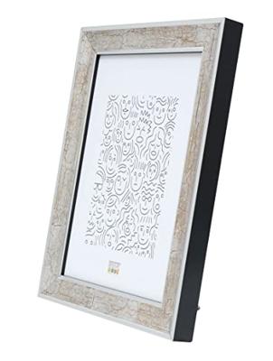 Deknudt Zilverkleurige houten fotokader met donkerbruine craquelé afwerking 18x24 S40JE9 Deknudt Zilverkleurige houten fotokader met donkerbruine craquelé afwerking 18x24 S40JE9