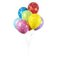 Globos Ballonnen sterren mix kleuren 30cm, 8st. - thumbnail