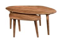 Sohome Organische Salontafel 'Yaden' Mangohout, Set van 2 stuks - thumbnail