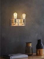 Home sweet home denton wandlamp 2L hout / burned metal - thumbnail