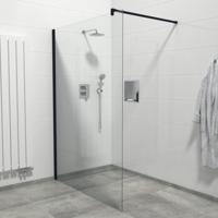Inloopdouche Van Marcke Go Linard 140x200 cm 8 mm EasyClean Profielloos Zwart Van Marcke - thumbnail