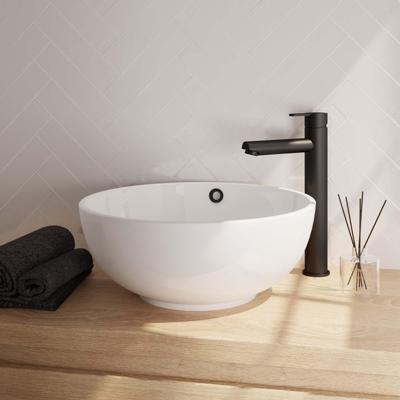 Wastafelmengkraan Brauer Black Edition Coldstart Opbouw Hoog Korte Platte Hendel Mat Zwart