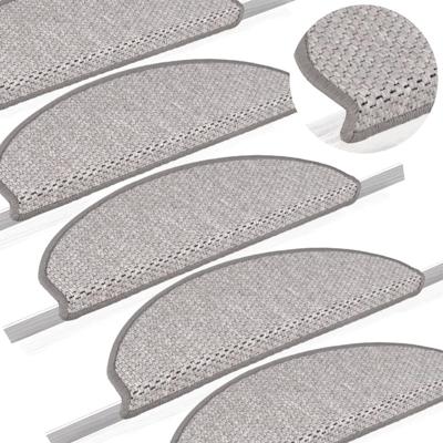 VidaXL Trapmatten zelfklevend 15 st sisal-look 65x21x4 cm platinakleur