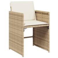 13-delige Tuinset met kussens poly rattan beige - thumbnail