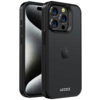 Accezz Rugged Frosted Backcover iPhone 15 Pro Telefoonhoesje Zwart - thumbnail