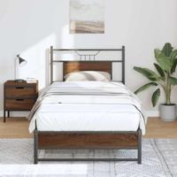 Bedframe zonder matras bewerkt hout bruin eikenkleur 80x200 cm - thumbnail
