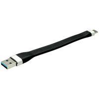 Roline 11.02.9014 USB-kabel USB 3.2 Gen1 USB-A stekker, USB-C stekker 0.11 m Zwart - thumbnail
