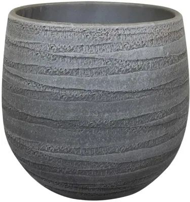 TS Collection bloempot joyce keramiek 18x16cm anthracite