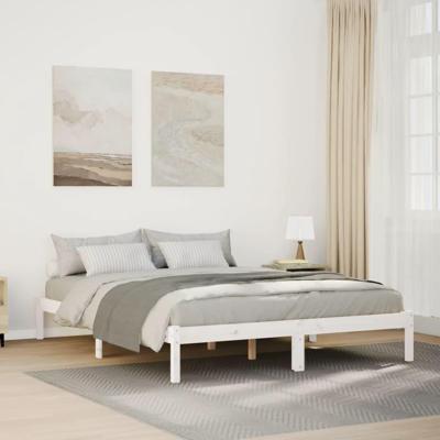 Bedframe extra lang zonder matras grenenhout wit 140x220 cm Bedframe extra lang zonder matras grenenhout wit 140x220 cm