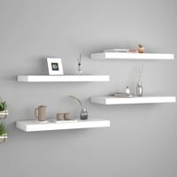Wandschappen zwevend 4 st 60x23,5x3,8 cm MDF wit - thumbnail