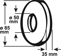 Cornat rozet 50x85mm kunststof sifon gr - tec353001r - thumbnail
