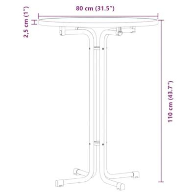 Eettafel 80x110 cm bewerkt hout en staal wit