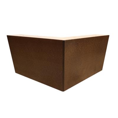 Meubelpoot bruin hoek 20 bij 20 cm en hoogte 10 cm van massief hout