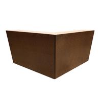 Meubelpoot bruin hoek 20 bij 20 cm en hoogte 10 cm van massief hout - thumbnail