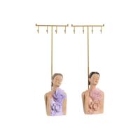 Sieradenhouder Home ESPRIT Koraal Lila Metaal Hars 12,5 X 8 X 34,5 CM (2 Stuks) - thumbnail