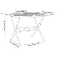 Tuintafel inklapbaar 110x75 cm massief acaciahout - thumbnail