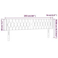 Hoofdbord met randen 203x16x78/88 cm stof lichtgrijs - thumbnail