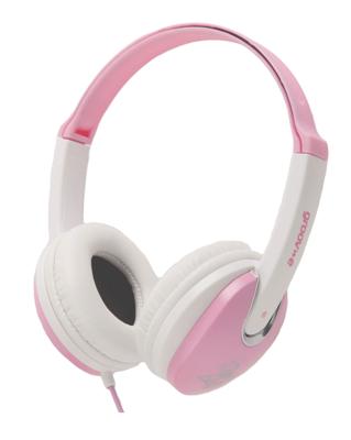 Groov-e GV590PW Kidz On-Ear DJ-stijl hoofdtelefoon met verstelbare hoofdband, zachte oorkussens, 3,5 mm hoofdtelefoonaansluiting - roze