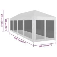VidaXL Partytent met 10 mesh zijwanden 12x3 m - thumbnail