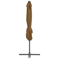 VidaXL Zweefparasol met stalen paal 250x250 cm taupe - thumbnail