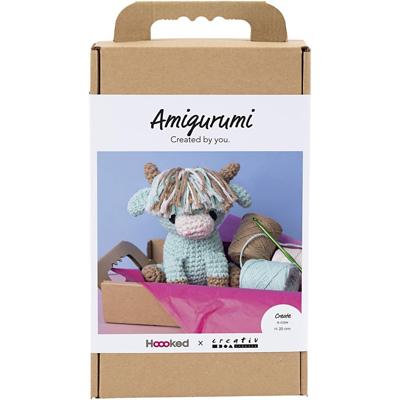 Creativ Company Hobbyset amigurumi, koe, beige, mint, 1 doos Creativ Company Hobbyset amigurumi, koe, beige, mint, 1 doos