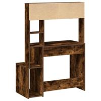 Bureau met schappen 100x45x140 cm bewerkt hout gerookt eiken - thumbnail