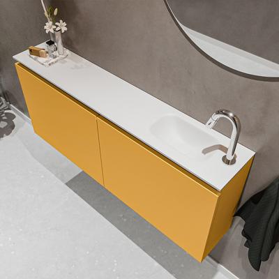 MONDIAZ TURE 120cm toiletmeubel ocher. EDEN wastafel talc rechts 1 kraangat MONDIAZ TURE 120cm toiletmeubel ocher. EDEN wastafel talc rechts 1 kraangat