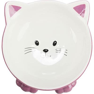 TRIXIE VOERBAK / DRINKBAK KATTENKOP VERHOOGD KERAMIEK ASSORTI 14 CM 150 ML - thumbnail
