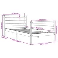 Bedframe met hoofdbord massief grenenhout wit 75x190 cm - thumbnail