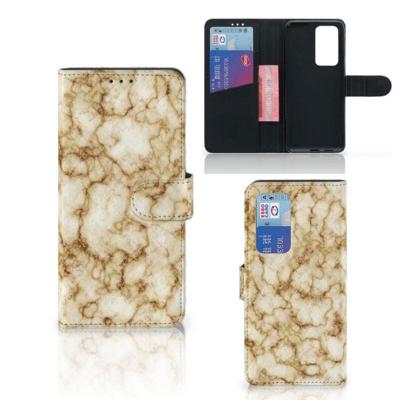Huawei P40 Pro | Bookcase | Marmer Goud Huawei P40 Pro | Bookcase | Marmer Goud