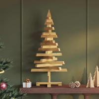 Kerstbomen met standaard Bruin 90 cm Massief grenenhout - thumbnail