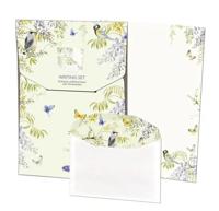 Briefpapier met enveloppen: Vogels in blauweregen, Janneke Brinkman-Salentijn - thumbnail