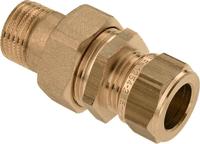 Bonfix knelkoppeling - Radiatorkoppeling recht met buitendraad - 1/2 x 15mm - Messing - thumbnail